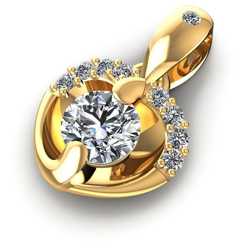 Precious Round Diamonds 0.35CT Heart Pendant
