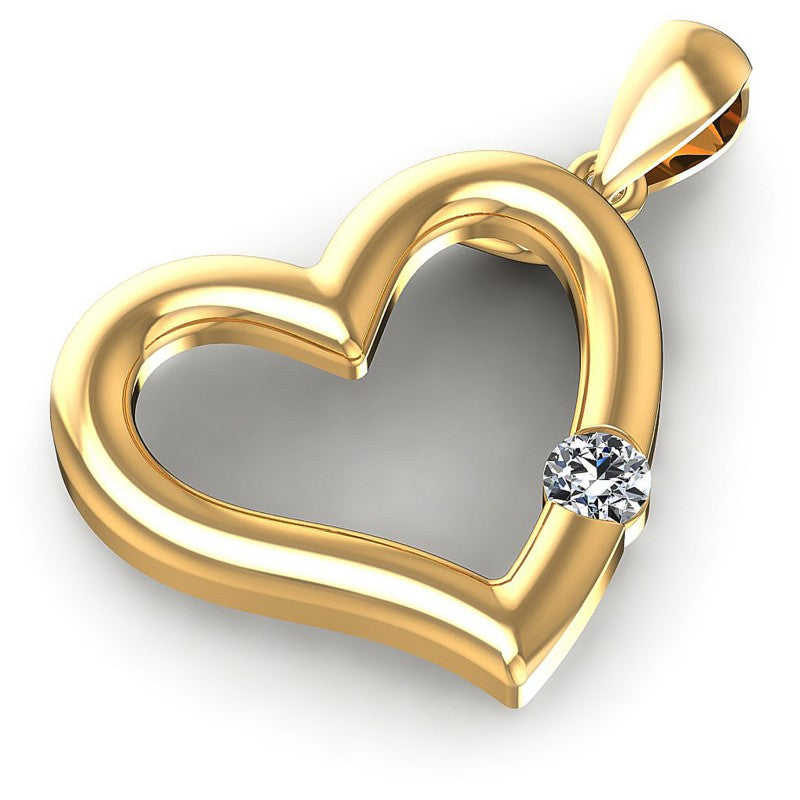 Precious Round Diamonds 0.10CT Heart Pendant