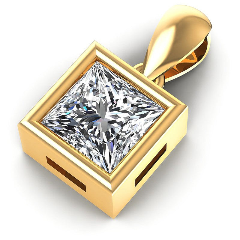 Princess Diamonds 0.35CT Solitaire Pendant in 14KT Rose Gold
