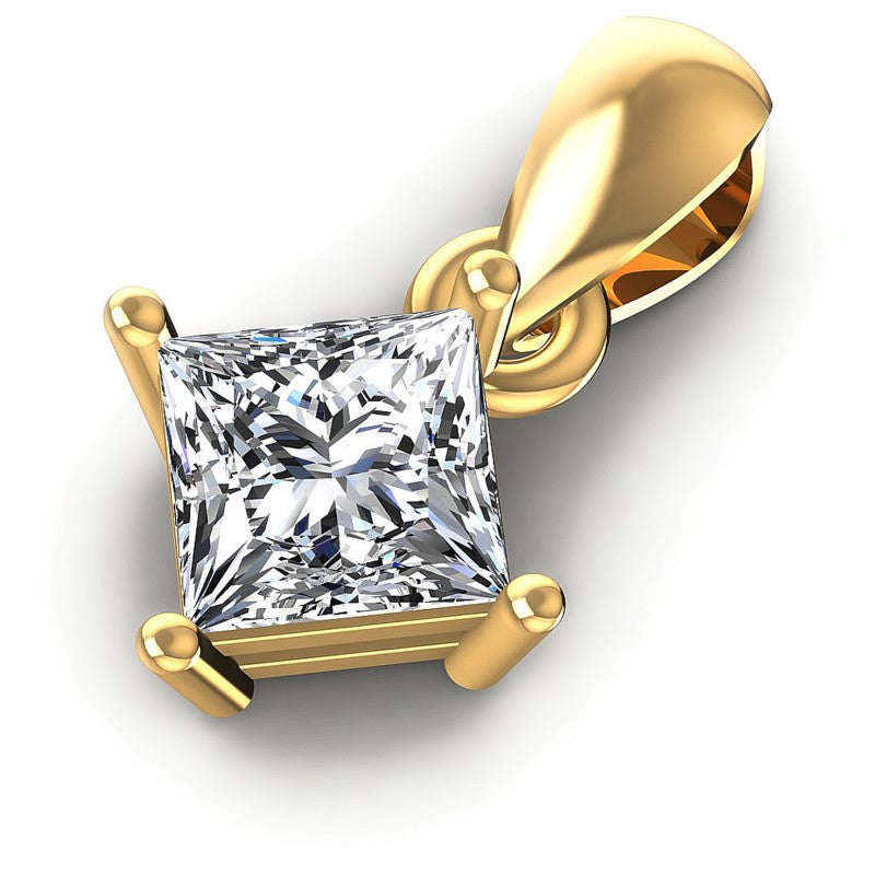 Princess Diamonds 0.35CT Solitaire Pendant in 14KT Rose Gold