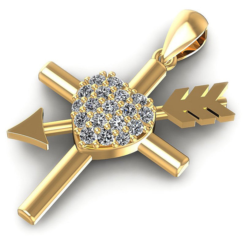 Round Diamonds 0.35CT Religious Pendant in 14KT Rose Gold