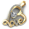 Round and Heart Diamonds 0.65CT Heart Pendant in 14KT Rose Gold