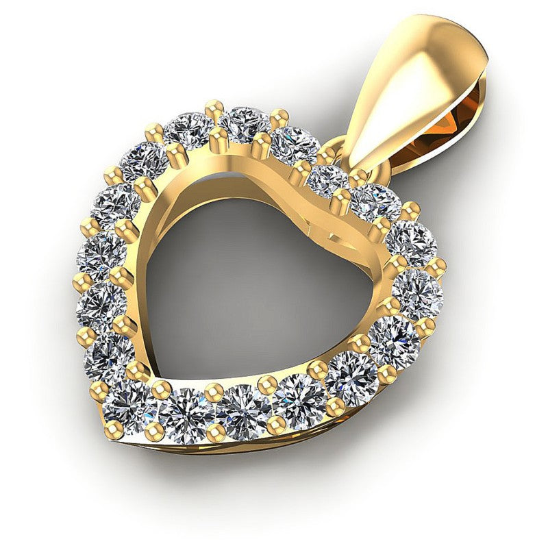 Round Diamonds 0.40CT Heart Pendant in 14KT Rose Gold