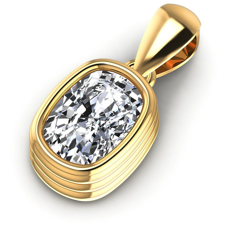 Cushion Diamonds 0.35CT Solitaire Pendant in 14KT Rose Gold