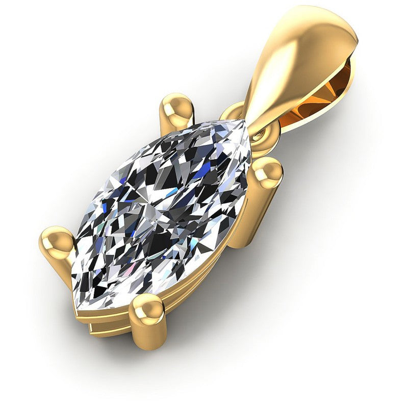 Marquise Diamonds 0.35CT Solitaire Pendant in 14KT Rose Gold
