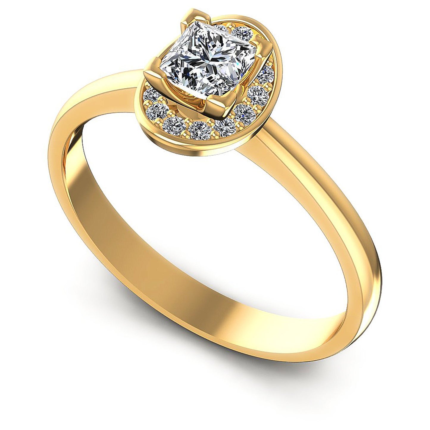 0.45CT Princess And Round Cut Diamonds Engagement Rings