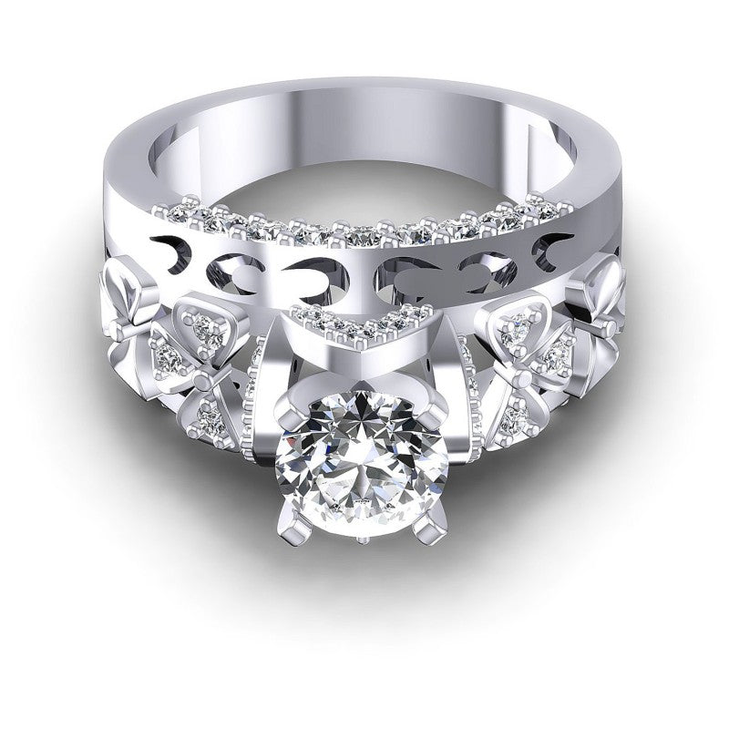 Round Diamonds 1.10CT Engagement Ring in 14KT Yellow Gold
