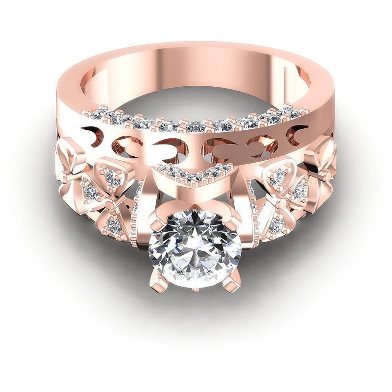 Round Diamonds 1.10CT Engagement Ring in 18KT Yellow Gold