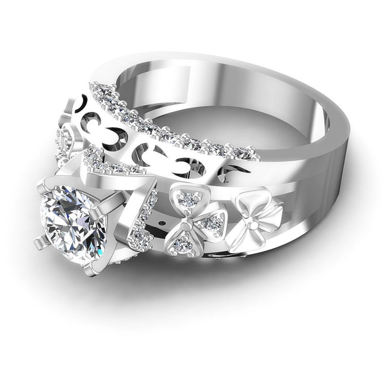 Round Diamonds 1.10CT Engagement Ring in 14KT Rose Gold