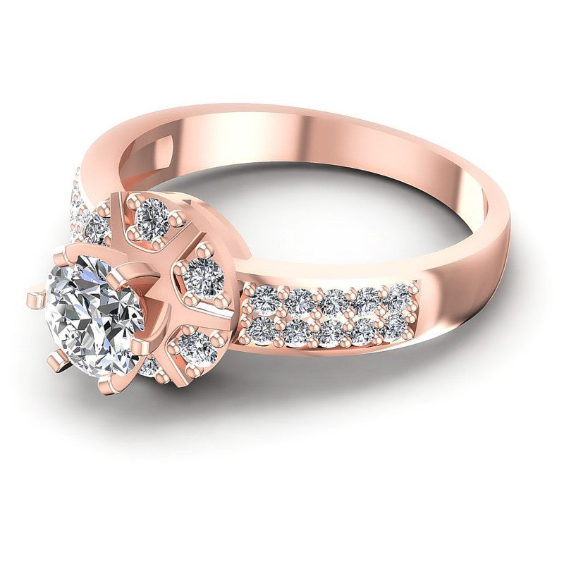 Round Diamonds 0.70CT Engagement Ring in 18KT Rose Gold