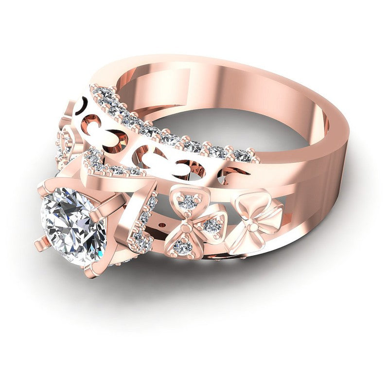 Round Diamonds 1.10CT Engagement Ring in 18KT Rose Gold