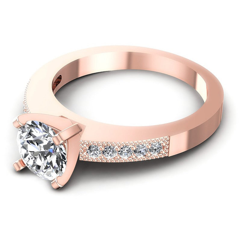 Round Cut Diamonds Antique Ring in 18KT Rose Gold