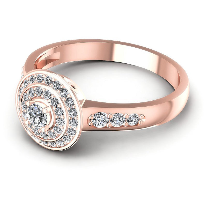 Round Diamonds 0.55CT Halo Ring in 18KT Rose Gold