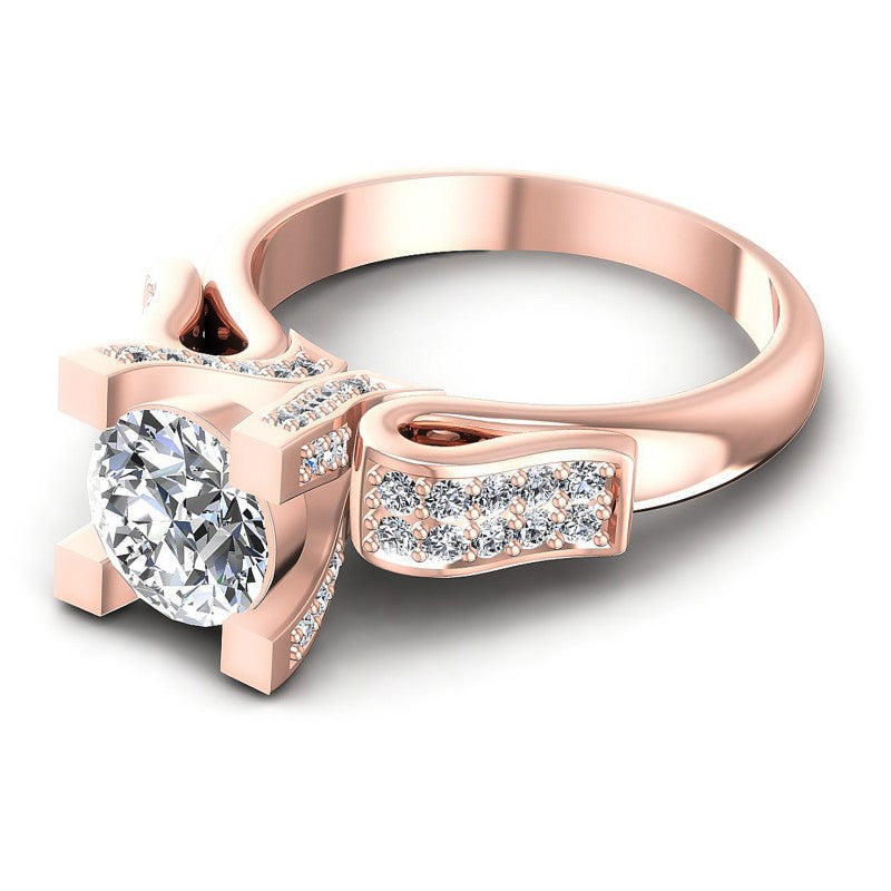 Round Diamonds 0.85CT Engagement Ring in 18KT Rose Gold
