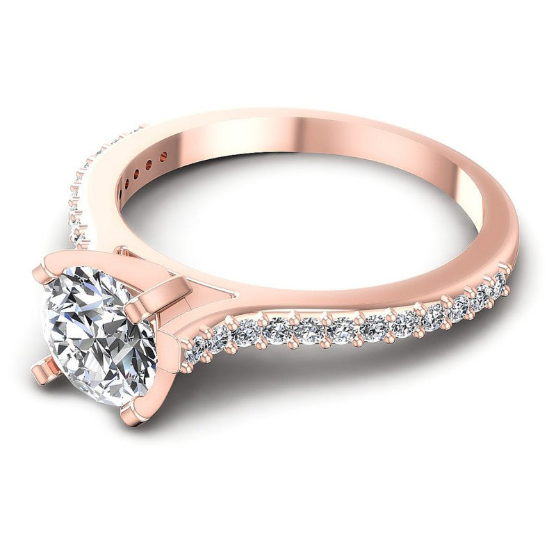 Round Diamonds 0.55CT Engagement Ring in 18KT Rose Gold