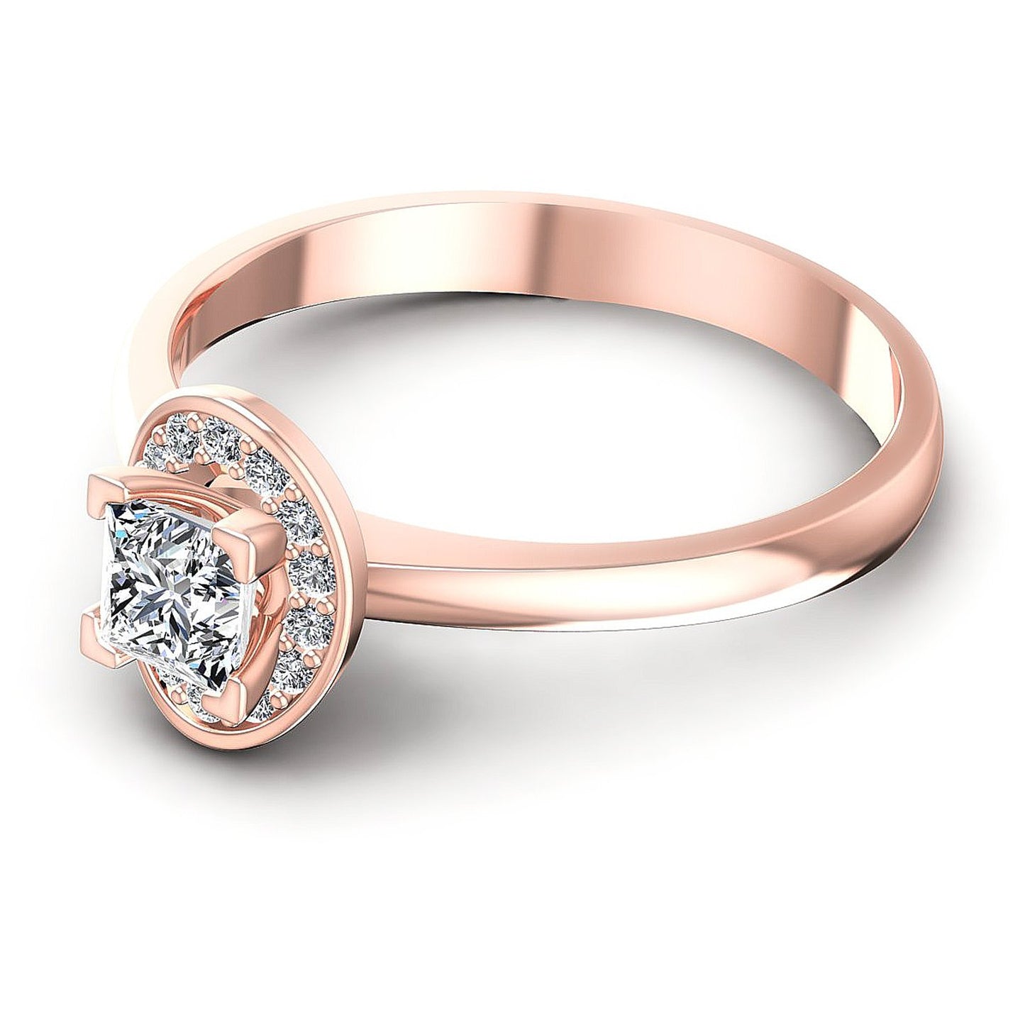 0.45CT Princess And Round Cut Diamonds Engagement Rings