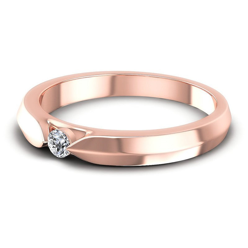 Round Diamonds 0.10CT Solitaire Ring in 18KT Rose Gold