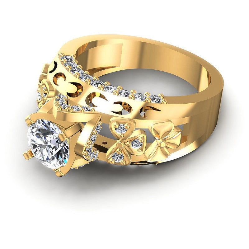 Round Diamonds 1.10CT Engagement Ring in 14KT Rose Gold