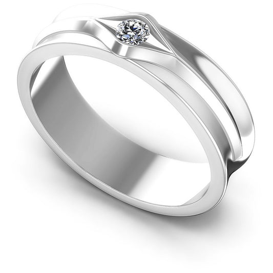 Round Cut Diamonds Solitaire Ring in 14KT White Gold