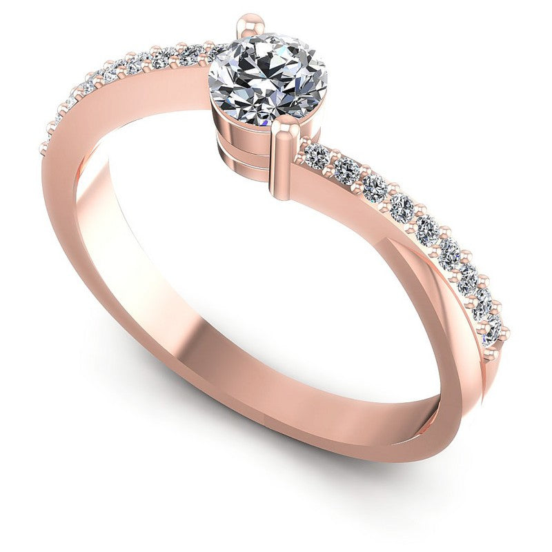 Round Cut Diamonds Engagement Ring in 18KT White Gold