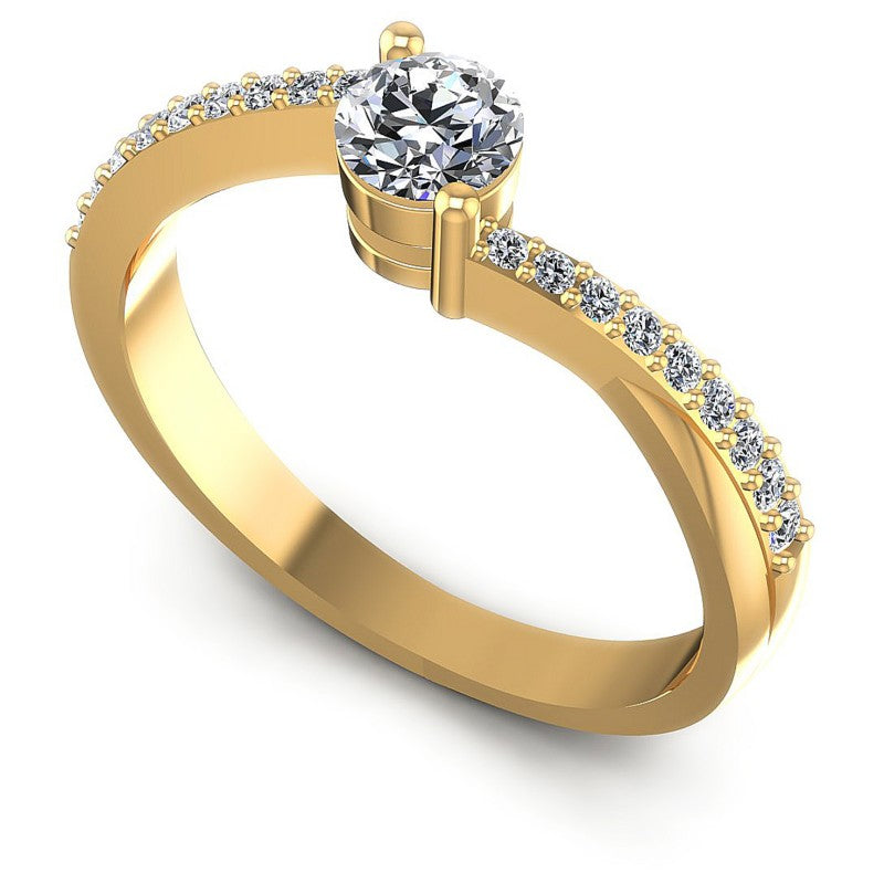 Round Cut Diamonds Engagement Ring in 14KT White Gold
