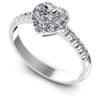 Round and Heart Diamonds 0.80CT Halo Ring in 14KT White Gold