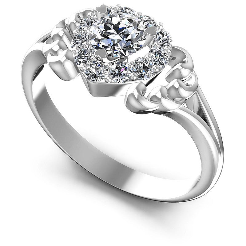 Round Diamonds 0.65CT Halo Ring in 14KT White Gold