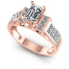 1.15CT Emerald And Princess  Cut Diamonds Engagement Rings