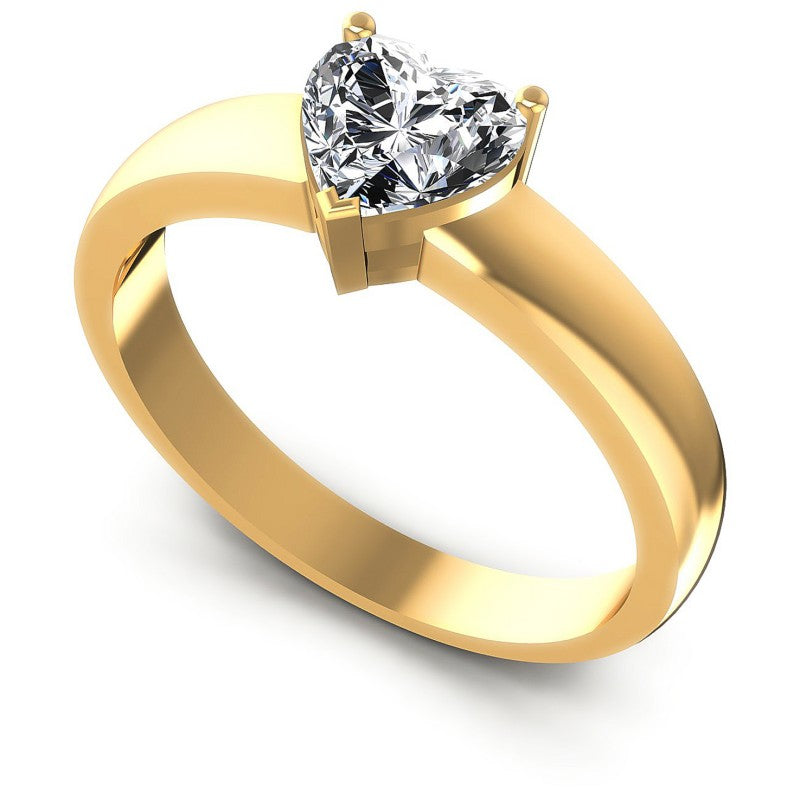 Heart Diamonds 0.35CT Solitaire Ring in 14KT White Gold