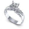 Princess and Round Diamonds 0.70CT Engagement Ring in 14KT White Gold