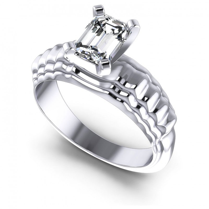 Emerald Diamonds 0.35CT Solitaire Ring in 14KT White Gold
