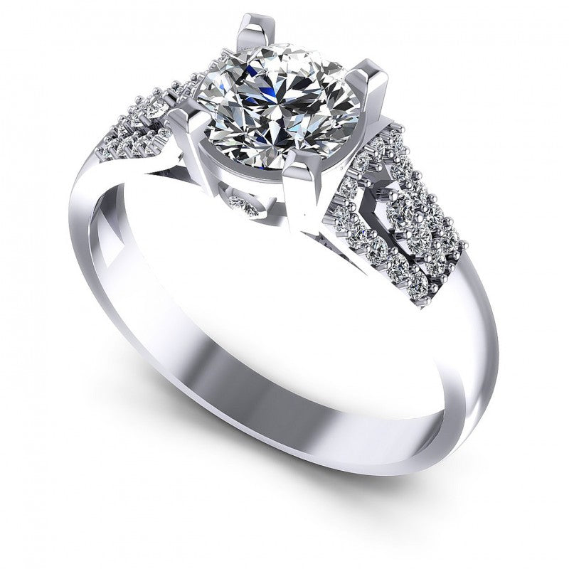 Round Diamonds 0.65CT Engagement Ring in 14KT White Gold