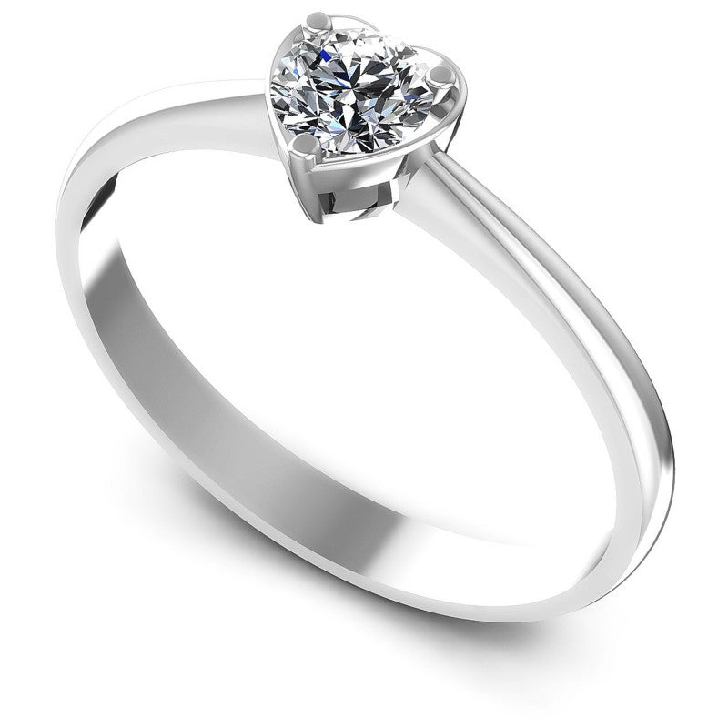 Round Diamonds 0.35CT Solitaire Ring in 14KT White Gold