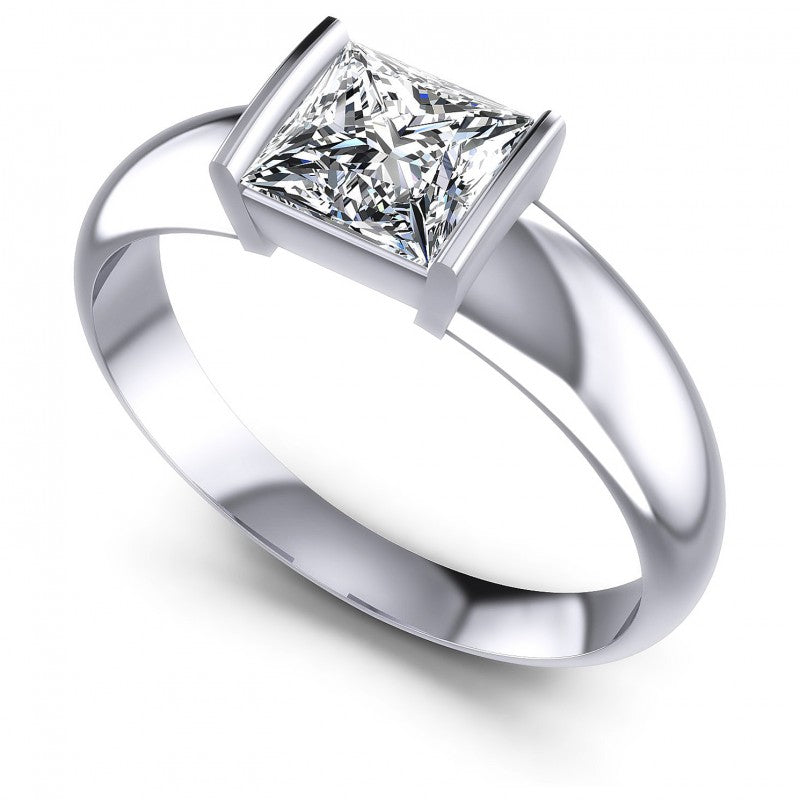 Princess Diamonds 0.35CT Solitaire Ring in 14KT White Gold