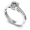 Round Cut Diamonds Solitaire Ring in 14KT White Gold