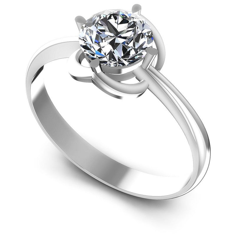 Round Cut Diamonds Solitaire Ring in 14KT White Gold