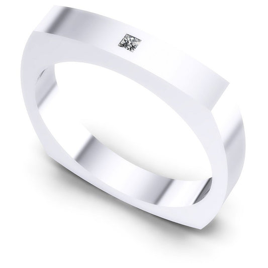 Round Cut Diamonds Mens Ring in 14KT White Gold