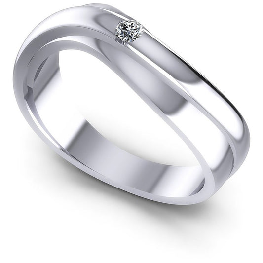 Round Cut Diamonds Mens Ring in 14KT White Gold