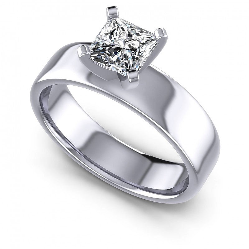 Princess Diamonds 0.35CT Solitaire Ring in 14KT White Gold