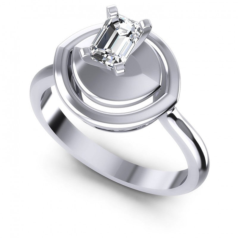 Emerald Diamonds 0.35CT Solitaire Ring in 14KT White Gold