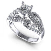 Princess and Round and Marquise Diamonds 1.25CT Engagement Ring in 14KT White Gold