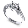 Princess and Round Diamonds 0.60CT Engagement Ring in 14KT White Gold