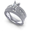Princess and Round and Emerald Diamonds 1.60CT Engagement Ring in 14KT White Gold