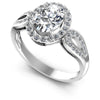 Round and Oval Diamonds 1.55CT Halo Ring in 14KT White Gold