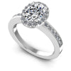Round and Oval Diamonds 1.65CT Halo Ring in 14KT White Gold