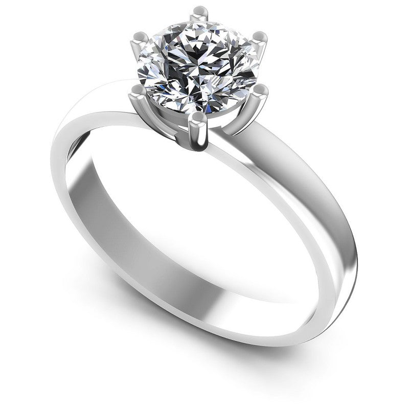 Round Diamonds 0.35CT Solitaire Ring in 14KT White Gold