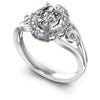 Round and Oval Diamonds 0.60CT Halo Ring in 14KT White Gold