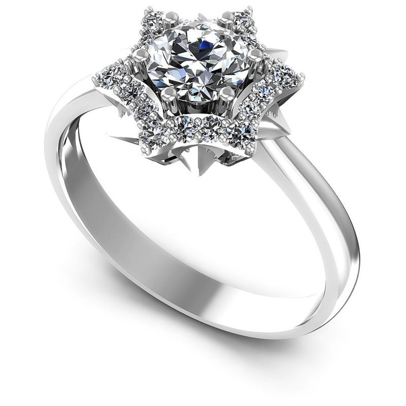 Round Diamonds 0.65CT Halo Ring in 14KT White Gold