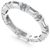 Baguette and Round Diamonds 1.55CT Eternity Ring in 14KT White Gold