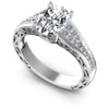 Round and Oval Diamonds 1.45CT Engagement Ring in 14KT White Gold